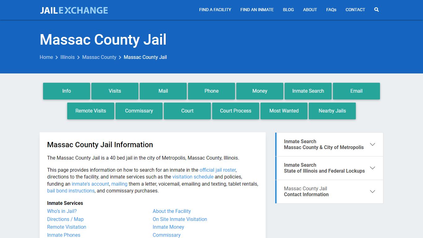 Massac County Jail, IL Inmate Search, Information
